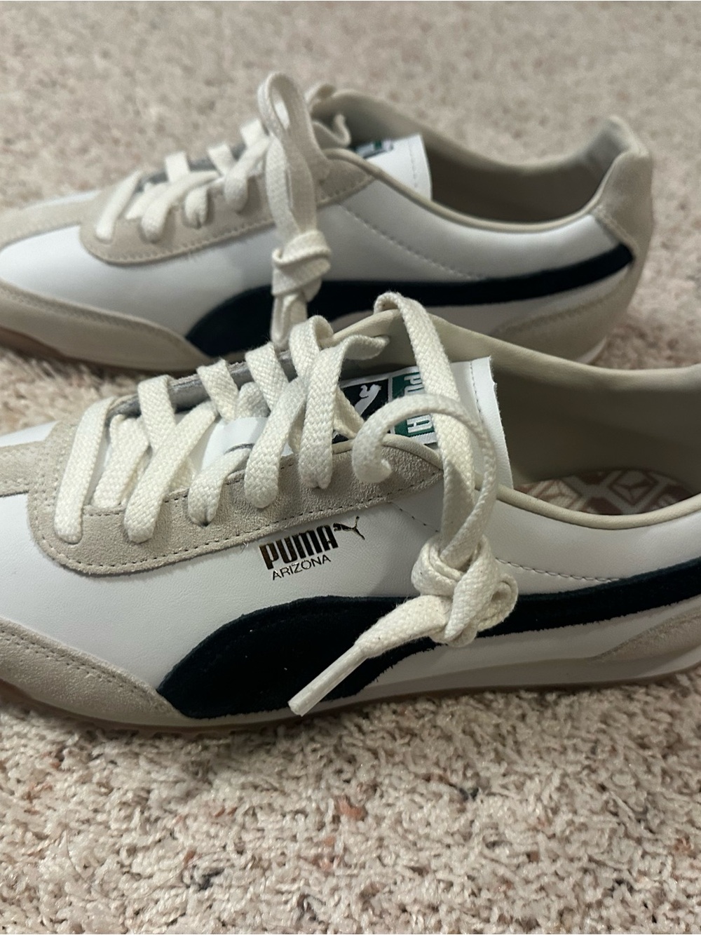Puma Arizona Women’s Cream, White and Black Low-Profile Sneaker